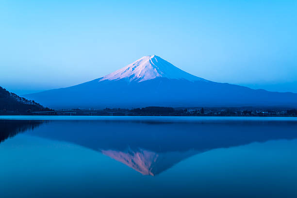 istock inverted image of Mt  Fuji, View from lake Kawaguchi 494622771