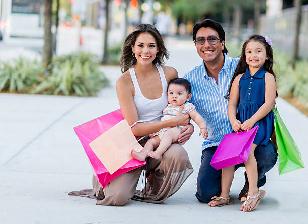 istock Happy family shopping 494623481