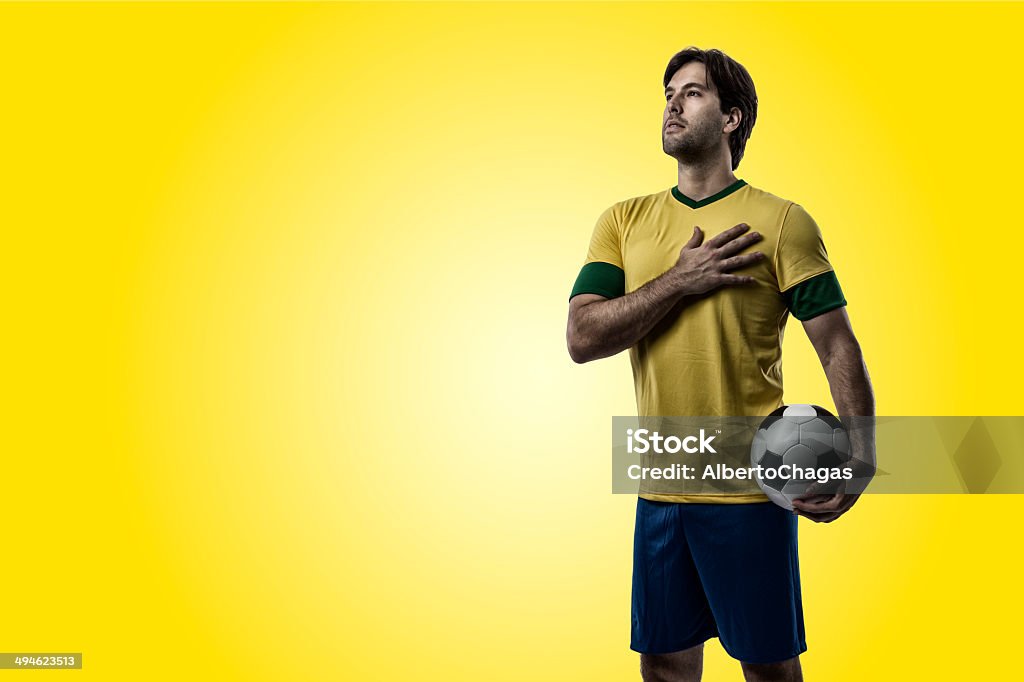Бразильский Футбольный Игрок - Стоковые фото 2014 роялти-фри