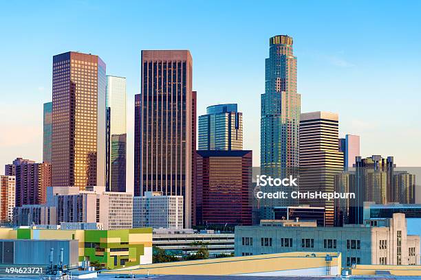 Los Angeles Skyline Cityscape California Usa Stock Photo - Download Image Now - Los Angeles County, City Of Los Angeles, Urban Skyline