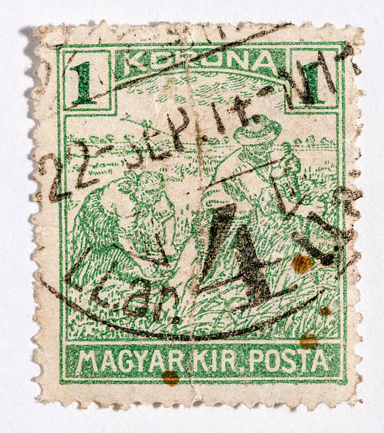 istock Vintage antique old postage stamp from Hungary 494623983