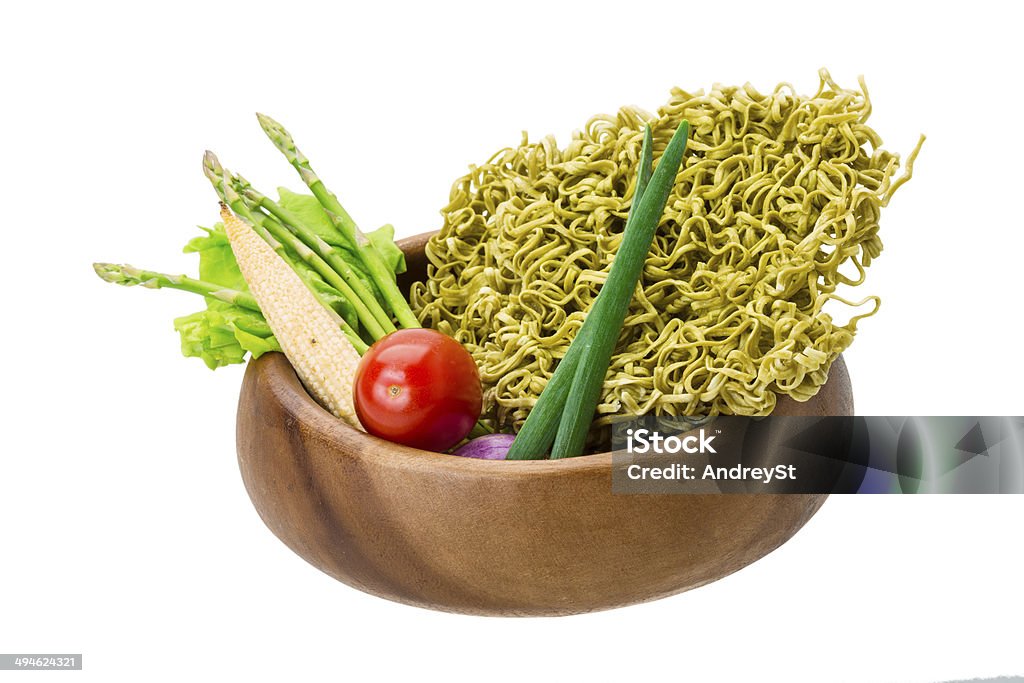 Verde raw macarrão - Foto de stock de Alimentação Saudável royalty-free