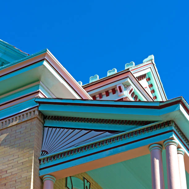 istock House with multiple roof edges. 494625661