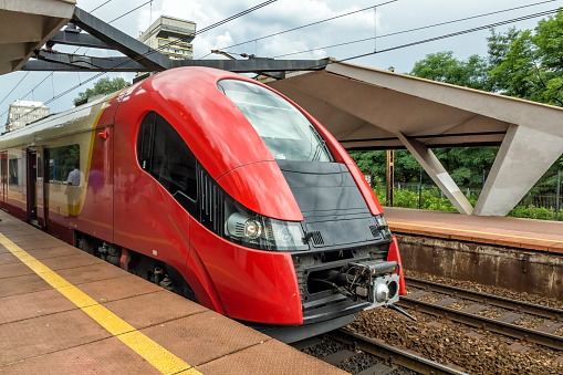 Modern intercity train, Warsaw, Poland