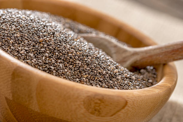 istock Heaping bowl of healty Chia seeds 494639308