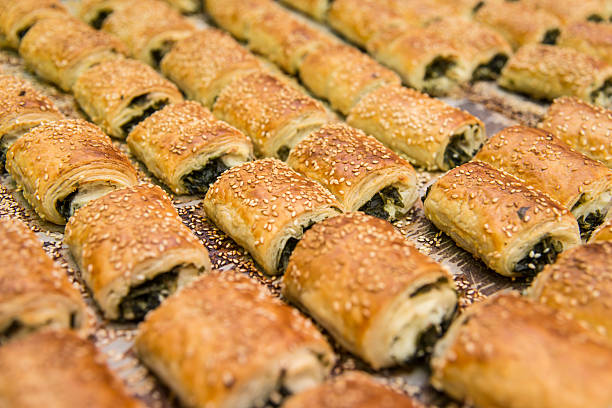 istock Fresh croissant on market stall 494640418