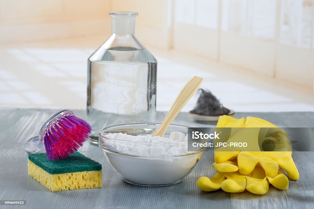 bicarbonate Homemade green cleaning, Eco-friendly natural cleaners with baking soda Baking Soda Stock Photo