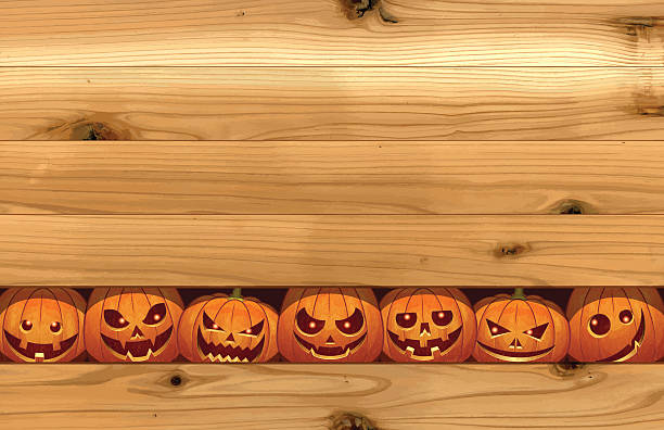 Halloween background [Pumpkin to peek] vector art illustration