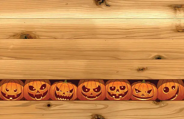 Vector illustration of Halloween background [Pumpkin to peek]