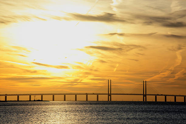 istock Sunset over Oresundsbron bridge in Sweden 494643754