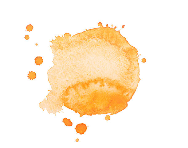 istock Watercolor blot with splashes and drops isolated on white background. 494644258