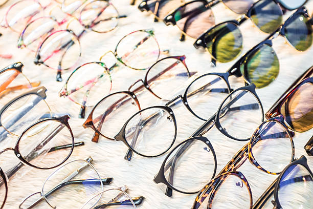 istock Row of glasses at an opticians 494645632
