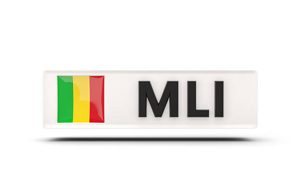 Square icon with flag of mali and ISO code