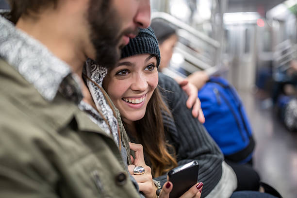 istock Couple in Subway Train, New York City 494647318