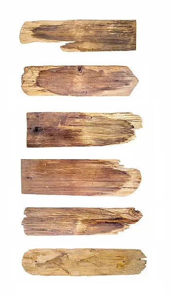 Photo of Old Wood plank, isolated on white background