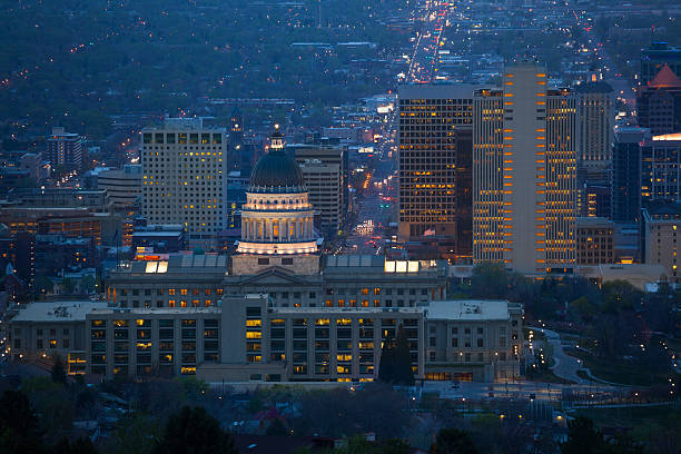 istock View of Utah Capitol building during night time 494660668