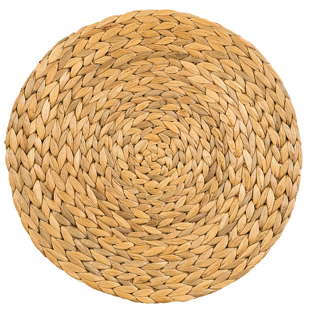 top view of  handmade wicker placemat surface