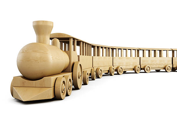 istock Toy wooden train. 3d. 494662402