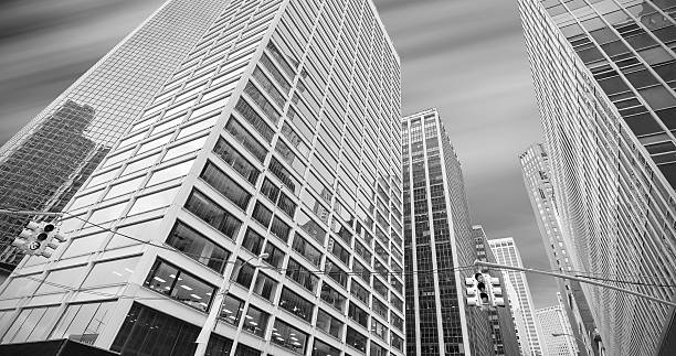 istock Black and white panoramic picture of modern buildings. 494662716