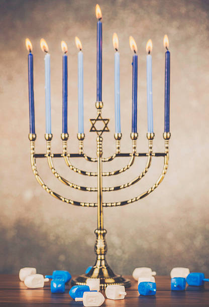 istock Menorah with Burning Candles for Hanukkah 494665820