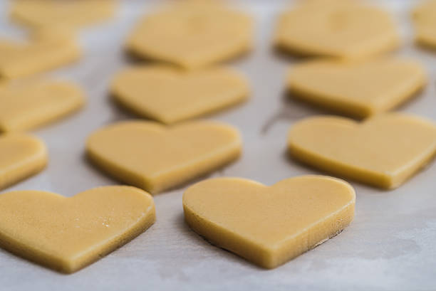 istock Baking homemade butter cookies, heart shape 494668810