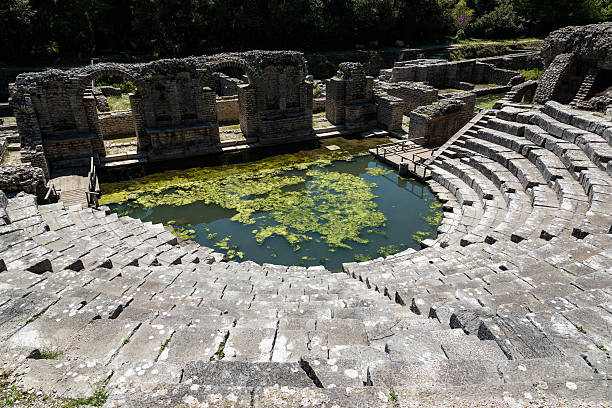 The ancient theater in the archaeological site of Butrint in Albania