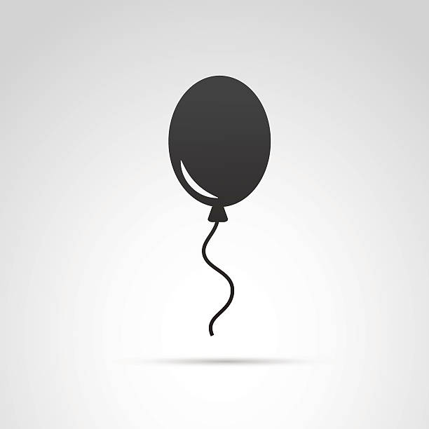 ilustraciones, imágenes clip art, dibujos animados e iconos de stock de globo icono aislado sobre fondo blanco. - mid air balloon gray decoration