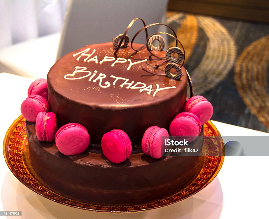 Beautifully Decorated Festive Chocolate Cake With Inscription ...