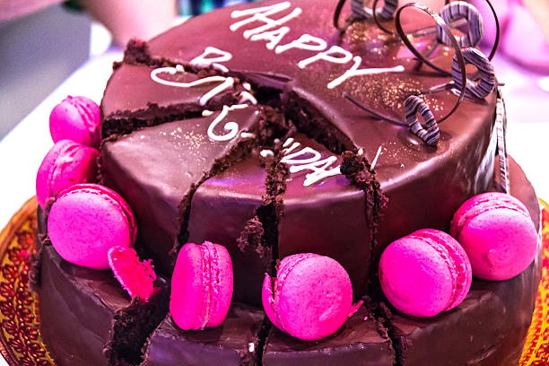 istock Cut into slices of birthday cake 494672126