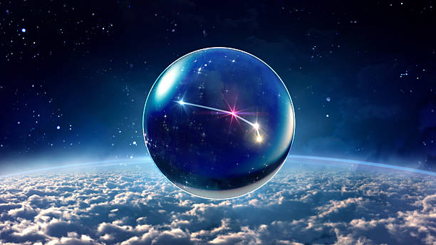 star 1 Aries Horoscopes Zodiac Signs space starry night star crystal ball of Horoscopes and Zodiac Signs cosmos of the stars of the constellation capricorn and gems stock pictures, royalty-free photos & images