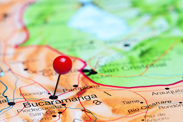 istock Bucaramanga pinned on a map of America 494672992