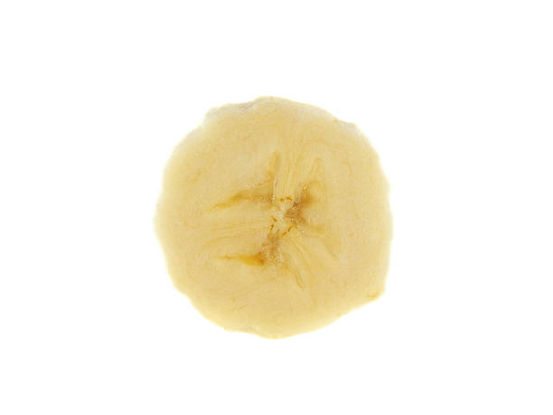 istock Slice of banana isolated on white background 494673139