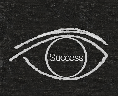vision sign with success written on blackboard background Easy to edit and use, high resolution.