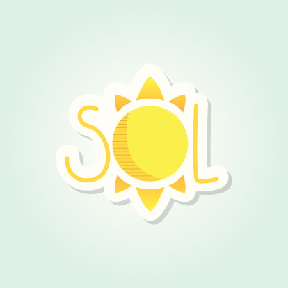 Ilustración de Letras Sol En Español y más Vectores Libres de Derechos
