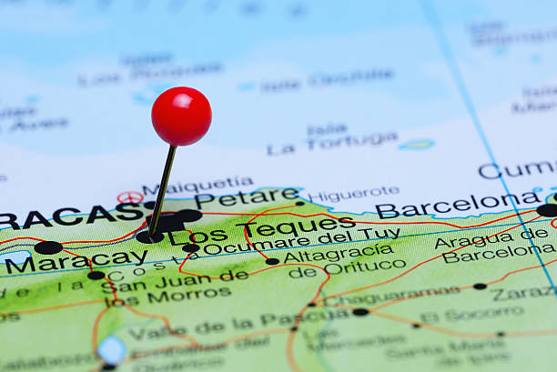 istock Los Teques pinned on a map of America 494674014