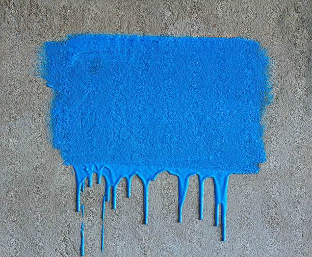 coups de pinceau et peinture évoquant sur le mur en béton - horizontal blue turquoise painted image photos et images de collection