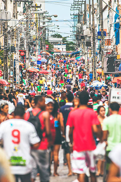 istock Crowded Brazilian town streets. 494678649