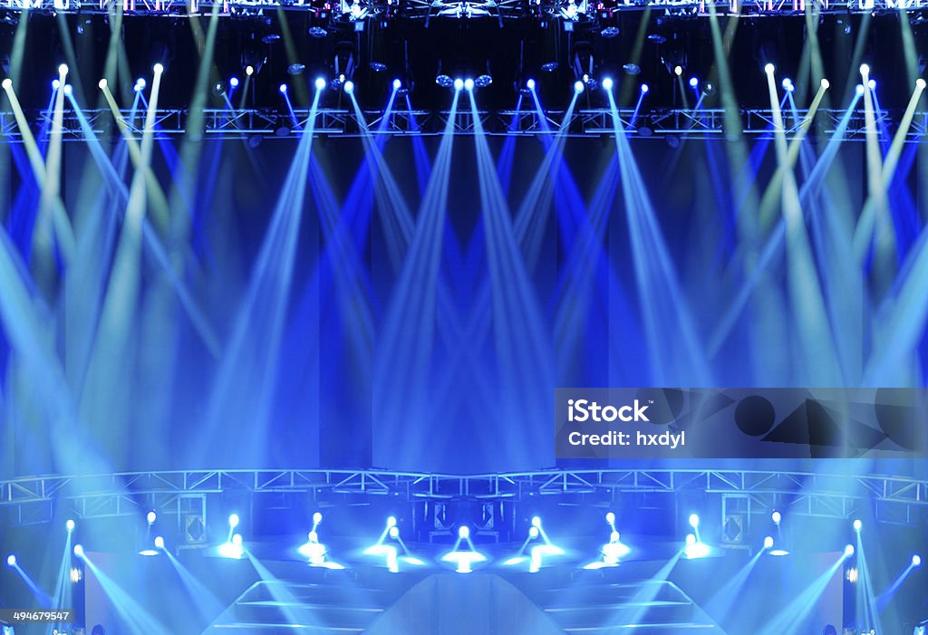 Vector Stage Spotlight with Laser rays Arts Culture and Entertainment Stock Photo