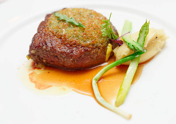 istock Rib eye steak with potato puree 494679761