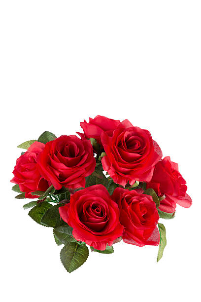 istock Bouquet of artificial red roses, isolated 494680039