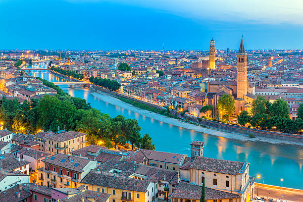 istock Verona cityscape at dusk 494698400