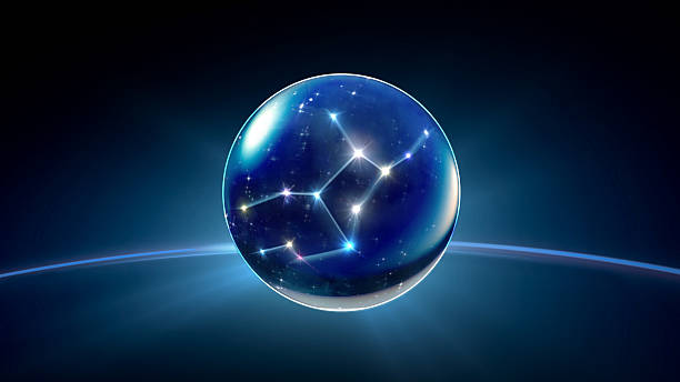 star 6 Virgo Horoscopes Zodiac Signs flare starry night star crystal ball of Horoscopes and Zodiac Signs cosmos of the stars of the constellation capricorn and gems stock pictures, royalty-free photos & images
