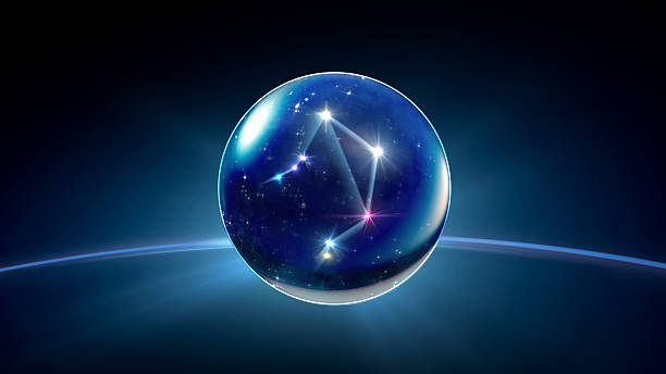 star 7 Libra Horoscopes Zodiac Signs flare starry night star crystal ball of Horoscopes and Zodiac Signs cosmos of the stars of the constellation capricorn and gems stock pictures, royalty-free photos & images