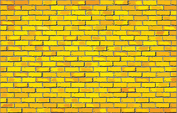 yellow кирпичная стена - paving stone stone brick wall stock illustrations