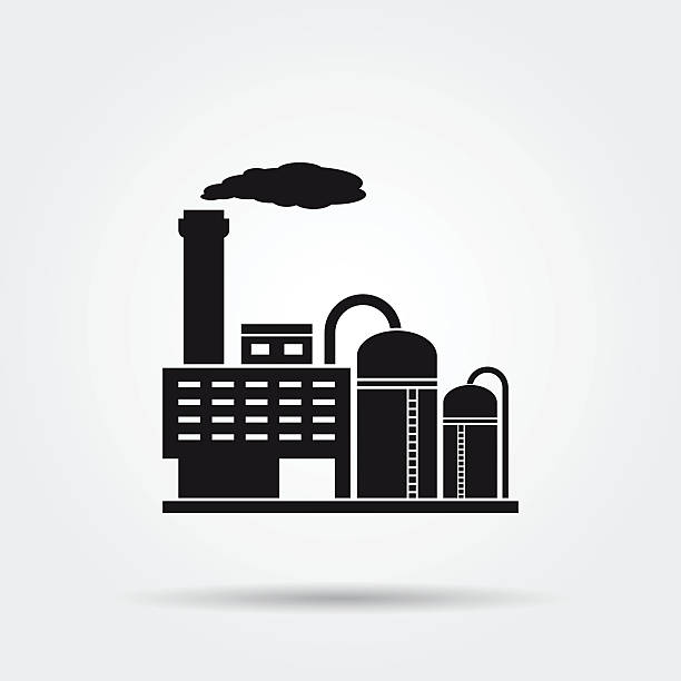 Factory icon Factory icon or sign. Vector illustration natural gas pipeline clip art stock illustrations