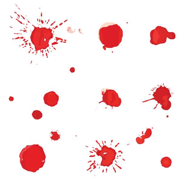 ilustrações, clipart, desenhos animados e ícones de sangue splats - red pen paper document