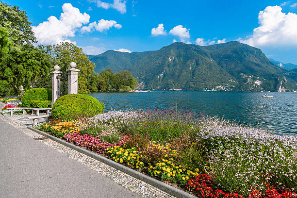 istock Lugano Lake Side in Sunny Day 494707203