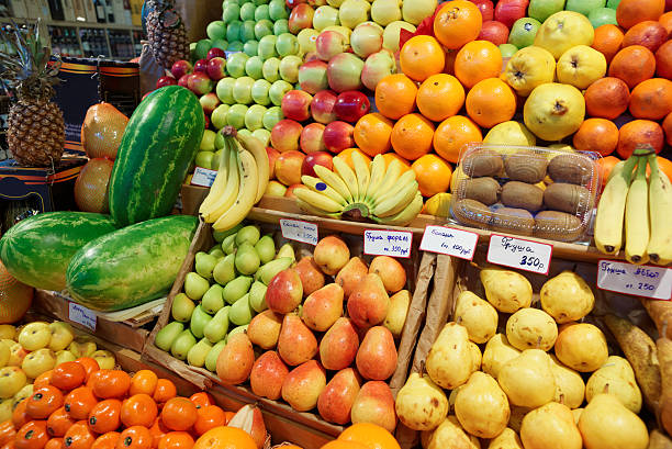 istock Fruits on a farm market 494708571