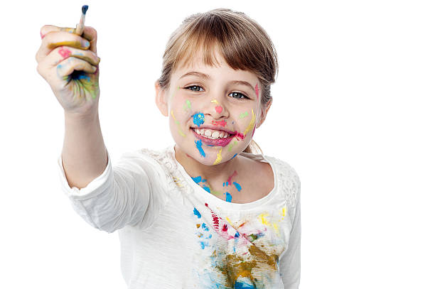 istock Little girl ready to paint 494710185