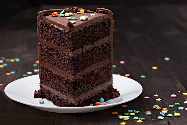 istock Slice Of Old Fashioned Chocolate Fudge Cake 494712330